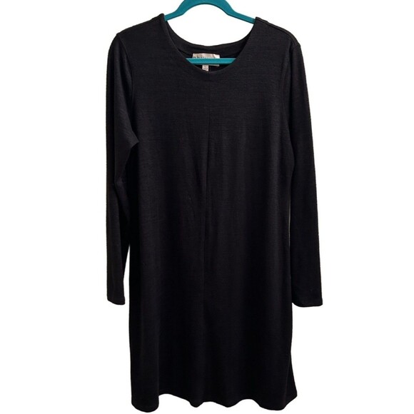Philosophy Black Bateau Neck Midi Sweater Dress/ Large Size Career Office - Picture 1 of 6